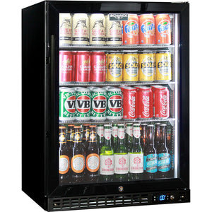 Schmick Quiet Running Front Venting Under Bench Heated Glass Door Bar Fridge (Model: SK156R-B-HD)