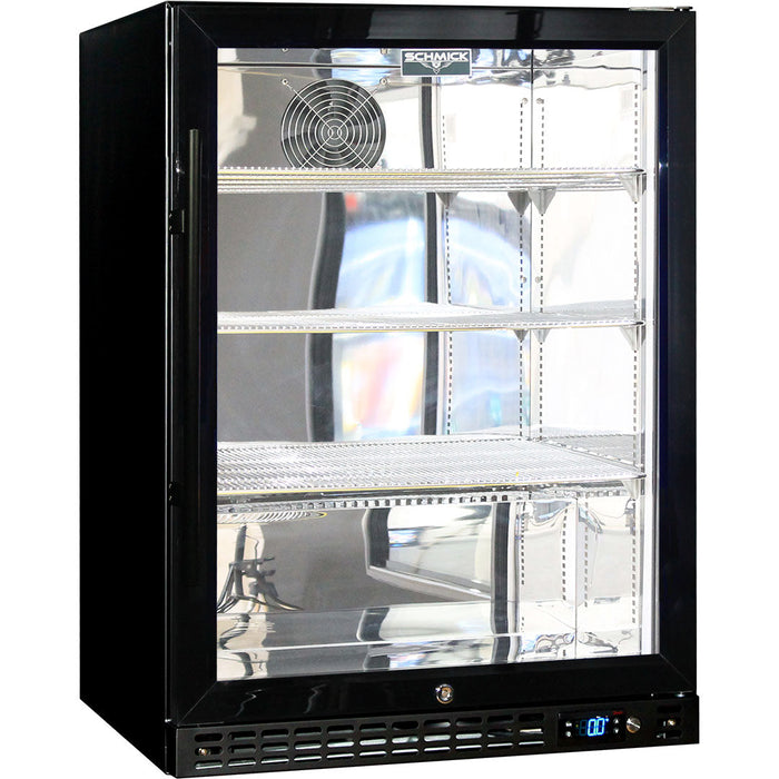 Schmick Quiet Running Front Venting Under Bench Triple Glazed Glass Door Bar Fridge (Model: SK156R-B)