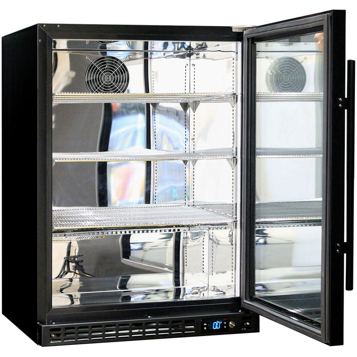 Schmick Quiet Running Front Venting Under Bench Triple Glazed Glass Door Bar Fridge (Model: SK156R-B)