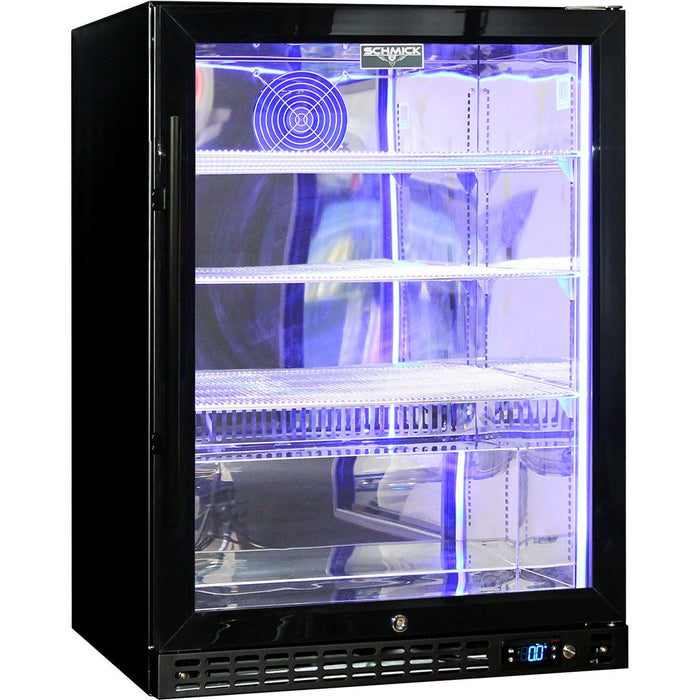 Schmick Quiet Running Front Venting Under Bench Triple Glazed Glass Door Bar Fridge (Model: SK156-B)