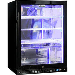 Schmick Quiet Running Front Venting Under Bench Heated Glass Door Bar Fridge (Model: SK156R-B-HD)