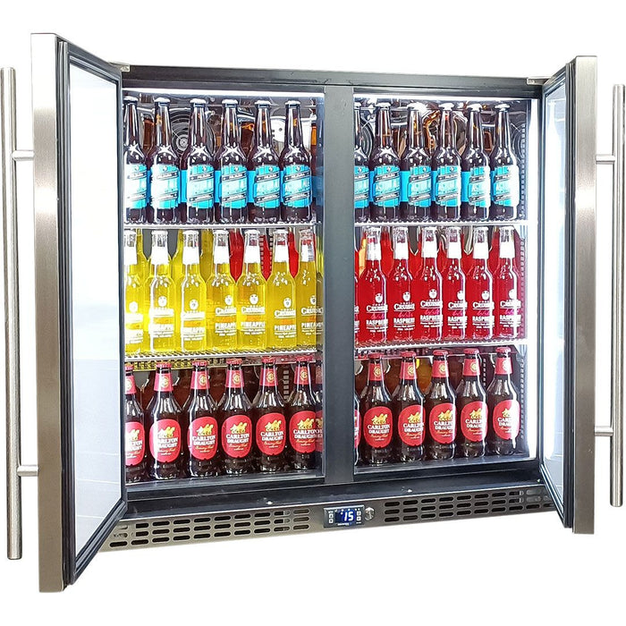 Schmick Twin Door Quiet Running Solid Stainless Door Energy Efficient Bar Fridge (Model: SK246-SD)