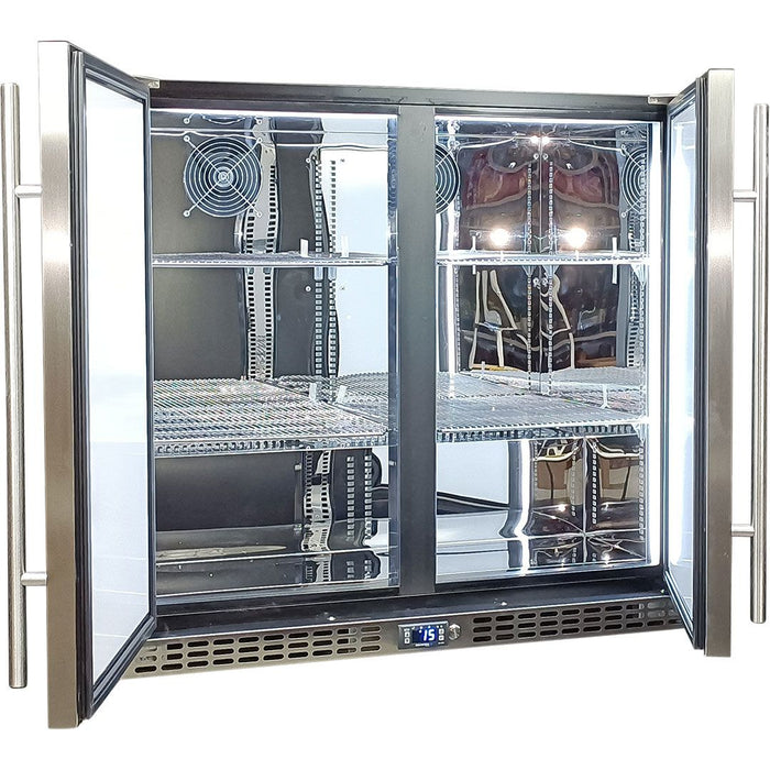 Schmick Twin Door Quiet Running Solid Stainless Door Energy Efficient Bar Fridge (Model: SK246-SD)
