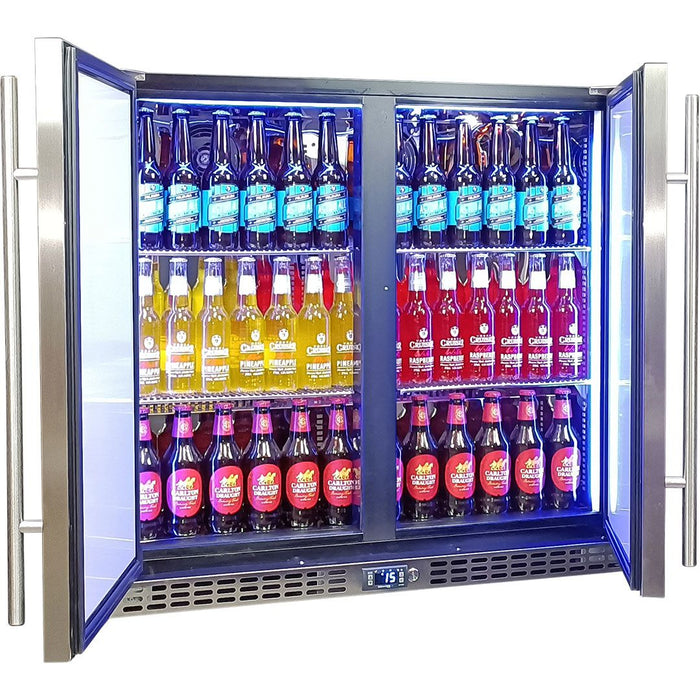 Schmick Twin Door Quiet Running Solid Stainless Door Energy Efficient Bar Fridge (Model: SK246-SD)