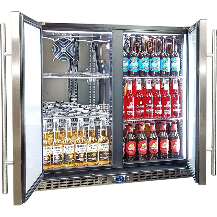 Schmick Twin Door Quiet Running Solid Stainless Door Energy Efficient Bar Fridge (Model: SK246-SD)
