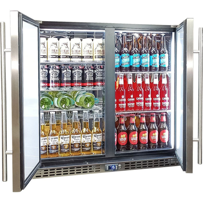 Schmick Twin Door Quiet Running Solid Stainless Door Energy Efficient Bar Fridge (Model: SK246-SD)