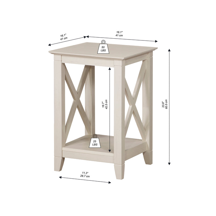 Laura End Table - Antique White