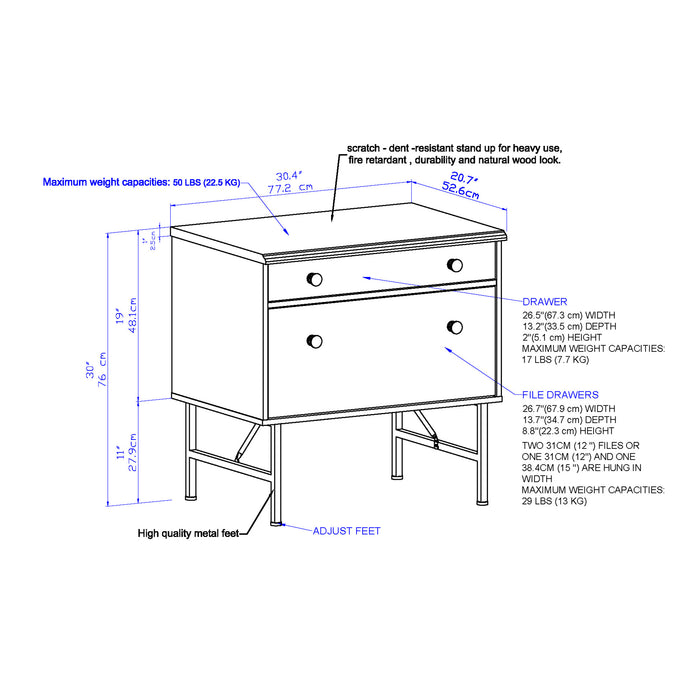 Bombay File Cabinet Desk