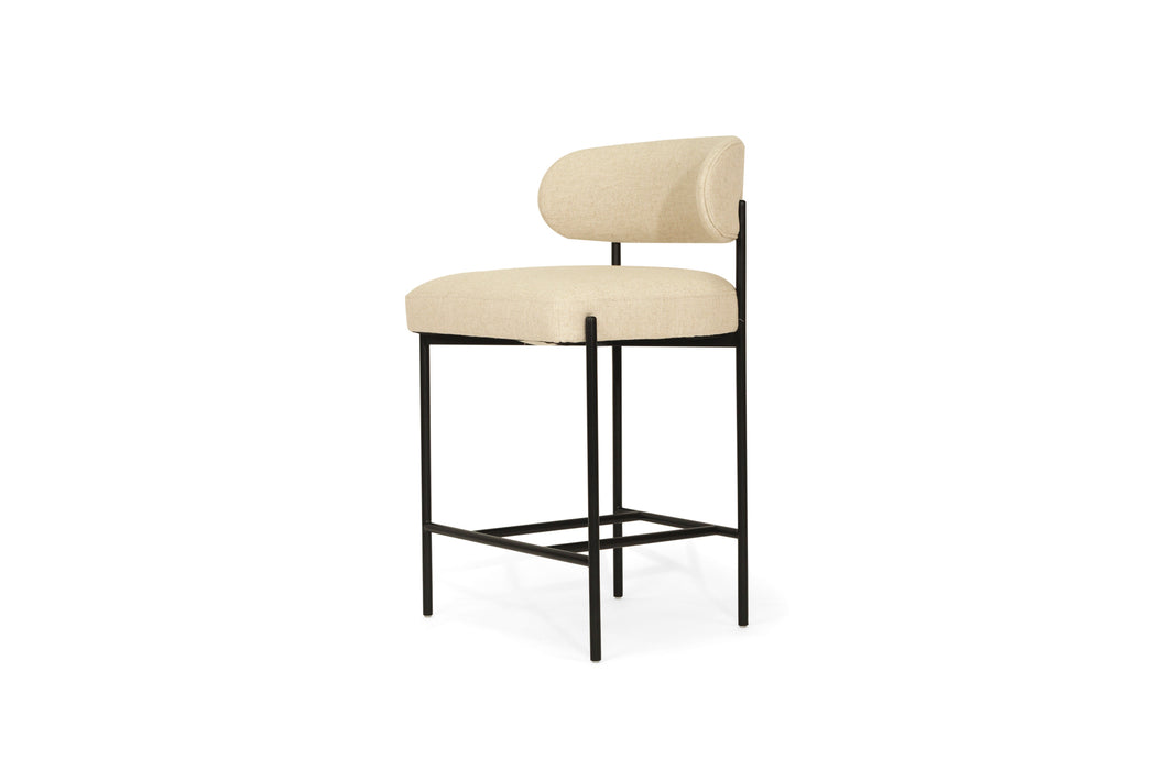 Soho Counter Stool - Linen - Black 64cm