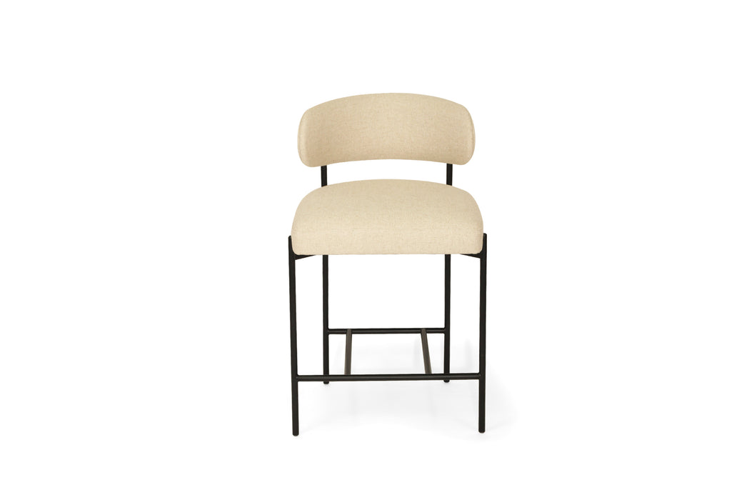 Soho Counter Stool - Linen - Black 64cm