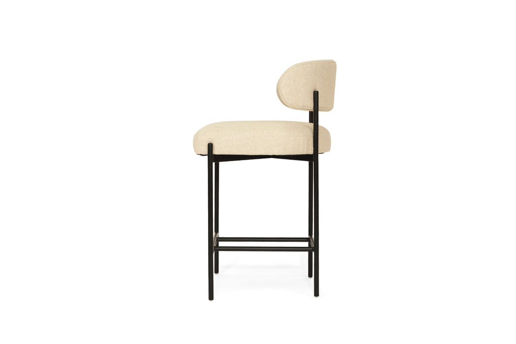 Soho Counter Stool - Linen - Black 64cm