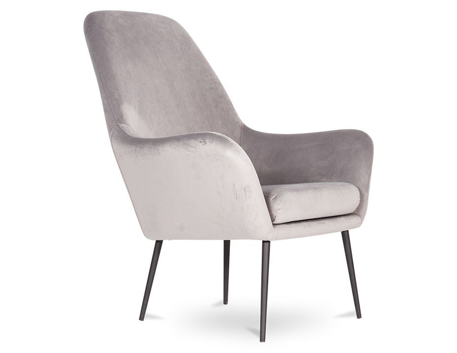 Soho Lounge Chair - Light Grey Velvet