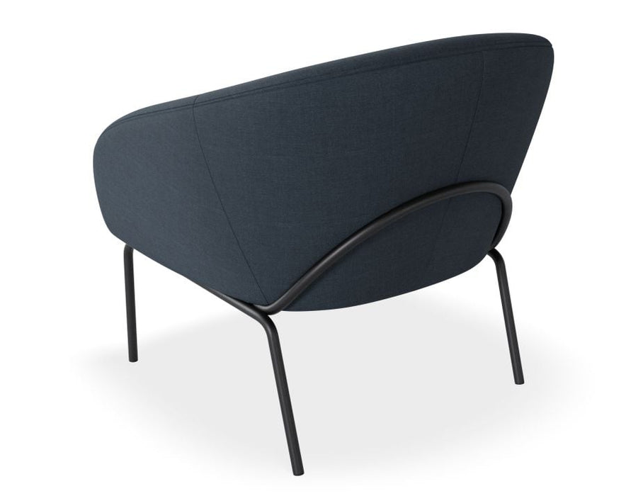 Solace Lounge Chair - Midnight Blue - Brushed Matt Bronze Legs