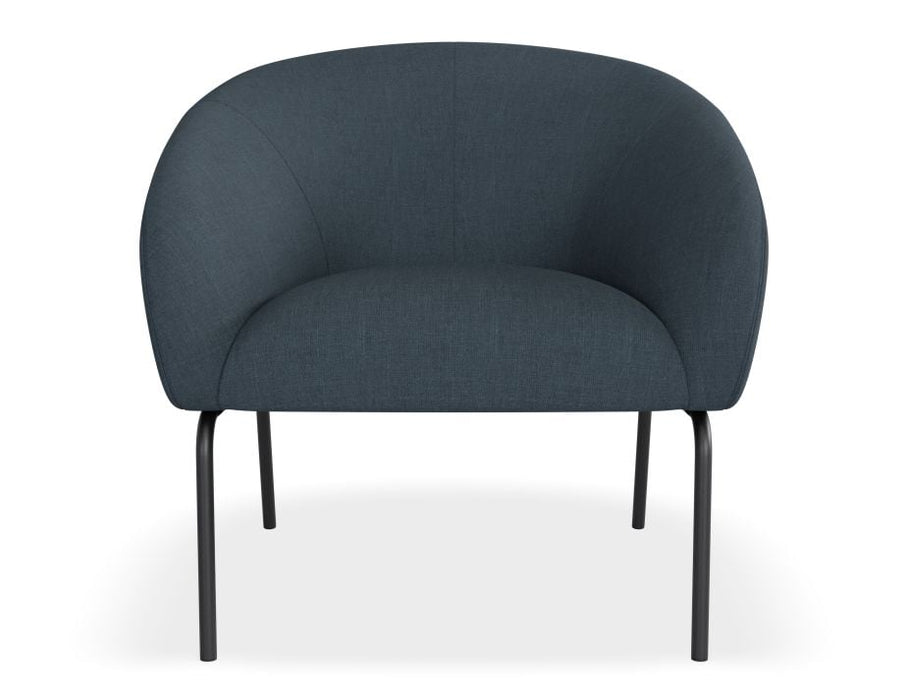 Solace Lounge Chair - Midnight Blue - Brushed Matt Bronze Legs