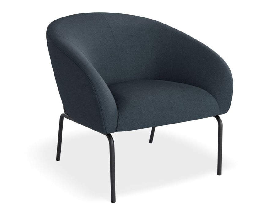 Solace Lounge Chair - Midnight Blue - Brushed Matt Gold Legs