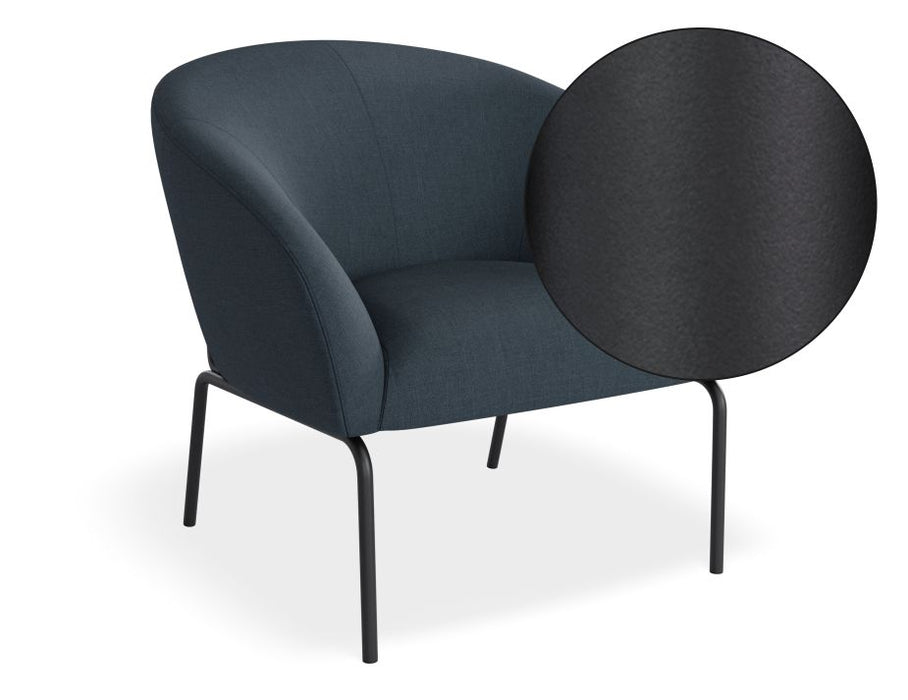 Solace Lounge Chair - Midnight Blue - Matt Black Legs