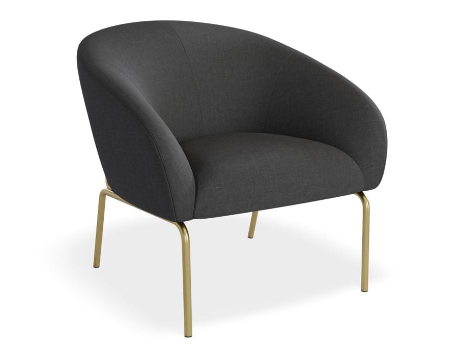 Solace Lounge Chair - Storm Grey - Brushed Matt Gold Legs