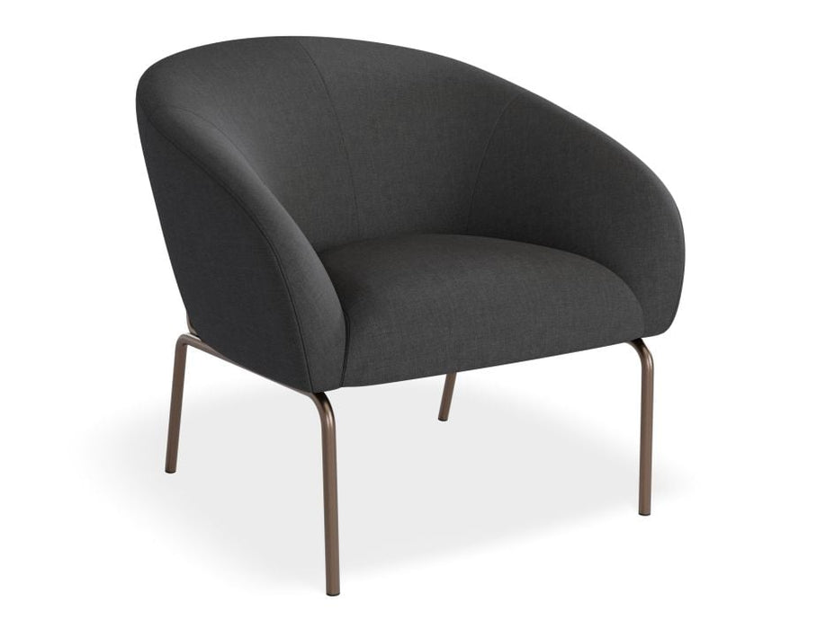 Solace Lounge Chair - Storm Grey - Brushed Matt Gold Legs