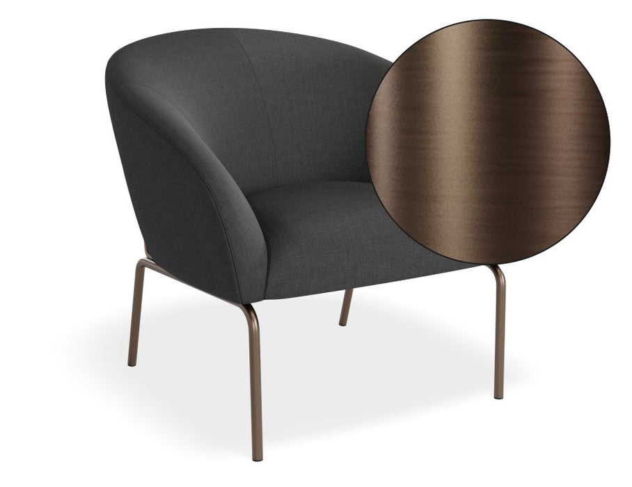 Solace Lounge Chair - Storm Grey - Brushed Matt Bronze Legs