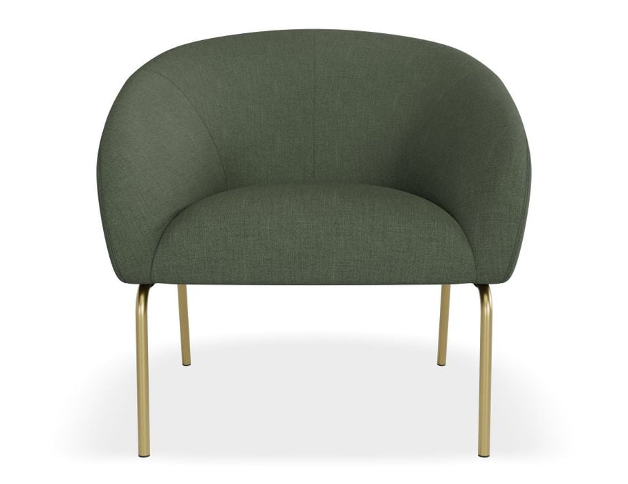 Solace Lounge Chair - Kelp Green - Brushed Matt Gold Legs