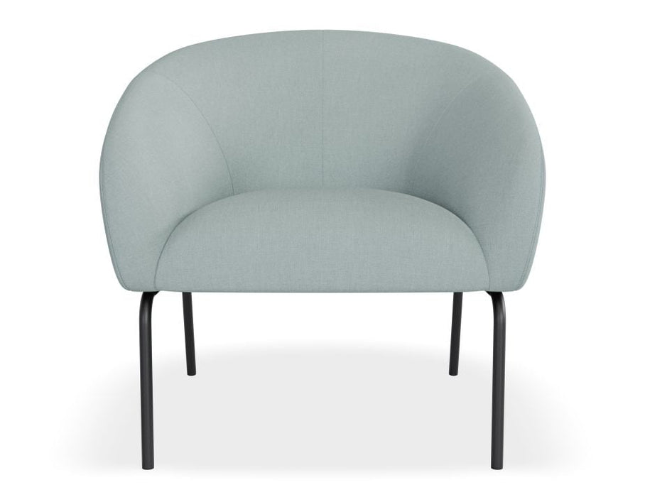 Solace Lounge Chair - Sky Blue - Brushed Matt Gold Legs