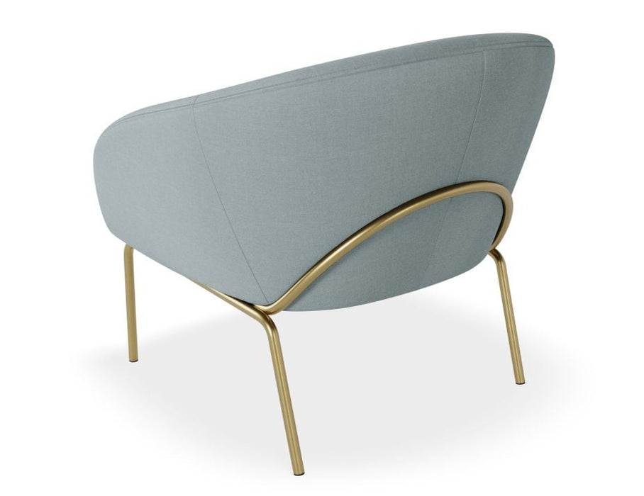 Solace Lounge Chair - Sky Blue - Brushed Matt Gold Legs