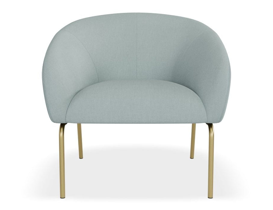 Solace Lounge Chair - Sky Blue - Brushed Matt Bronze Legs