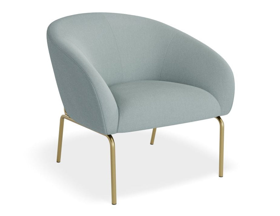 Solace Lounge Chair - Sky Blue - Brushed Matt Bronze Legs