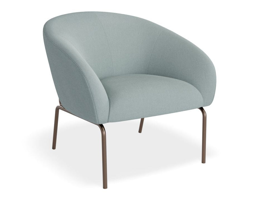 Solace Lounge Chair - Sky Blue - Brushed Matt Gold Legs