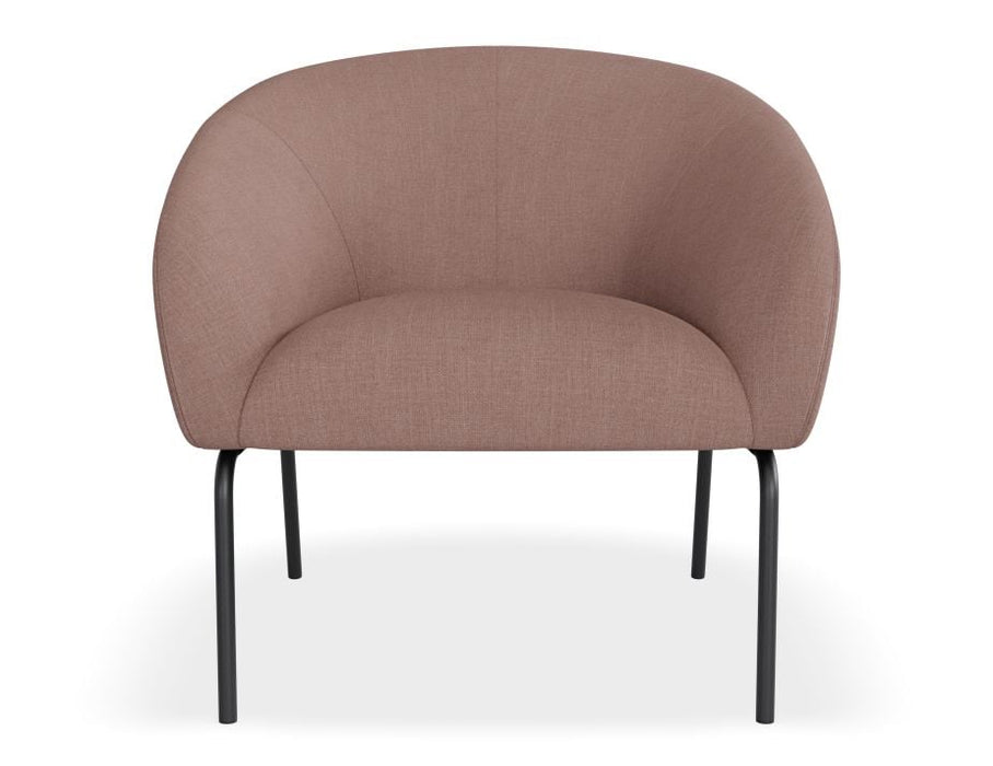 Solace Lounge Chair - Plush Pink - Brushed Matt Gold Legs