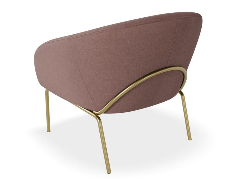 Solace Lounge Chair - Plush Pink - Brushed Matt Gold Legs