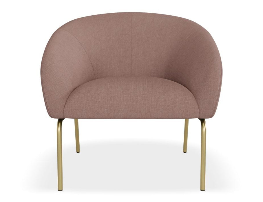 Solace Lounge Chair - Plush Pink - Brushed Matt Bronze Legs