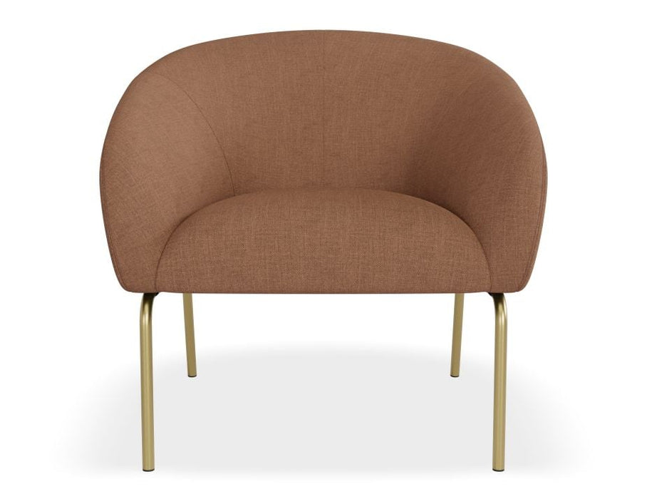 Solace Lounge Chair - Terracotta Rust - Brushed Matt Gold Legs