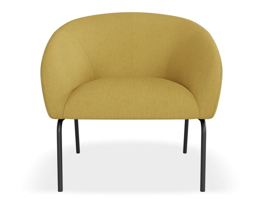 Solace Lounge Chair - Tuscan Yellow - Brushed Matt Gold Legs