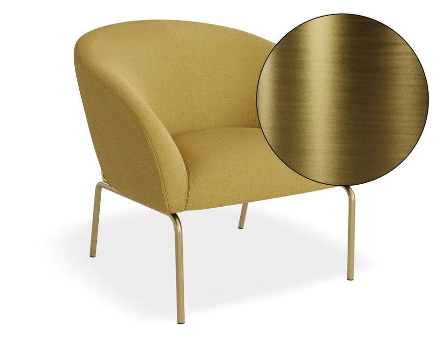 Solace Lounge Chair - Tuscan Yellow - Brushed Matt Gold Legs