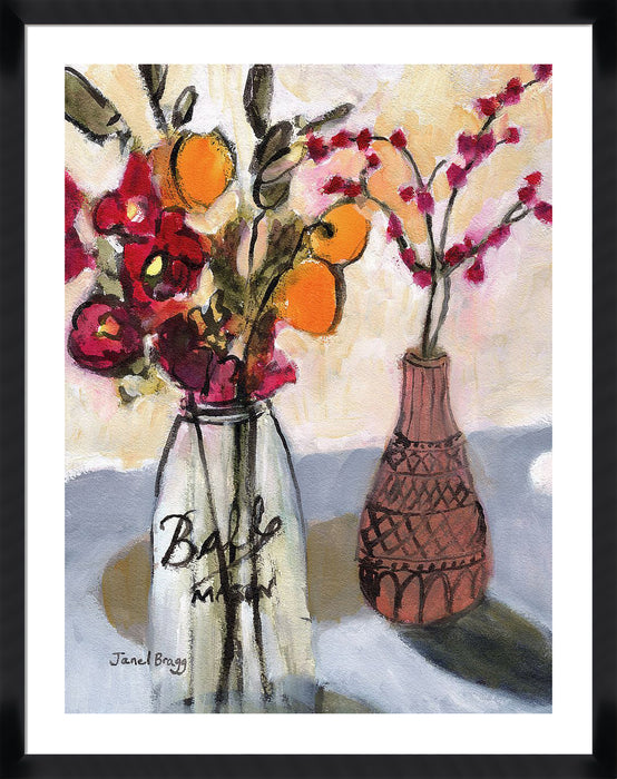 Still Life with Mason Jar and Flowers Wall Art