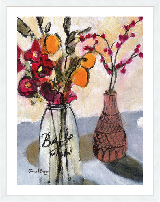 Still Life with Mason Jar and Flowers Wall Art