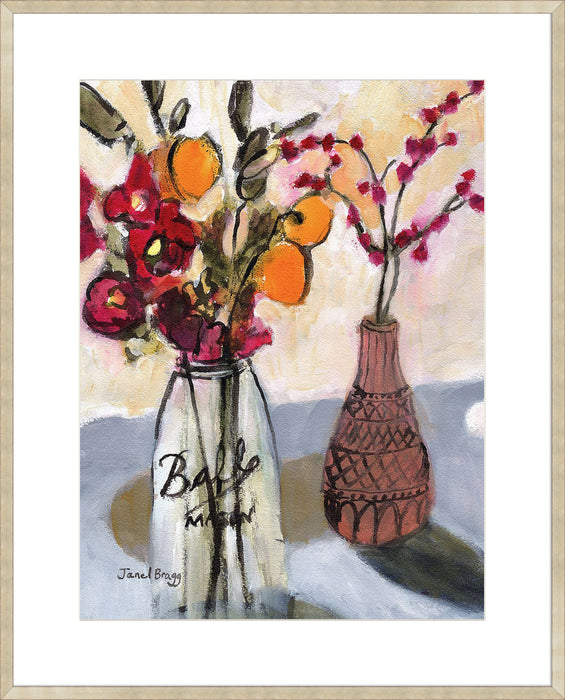 Still Life with Mason Jar and Flowers Wall Art