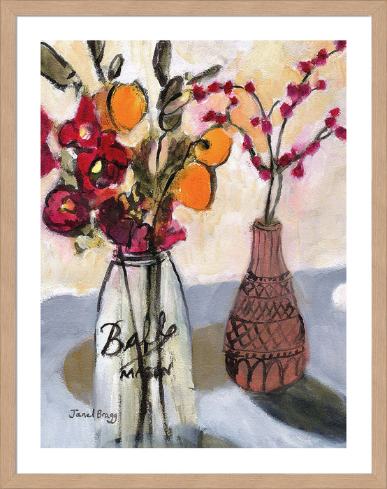 Still Life with Mason Jar and Flowers Wall Art