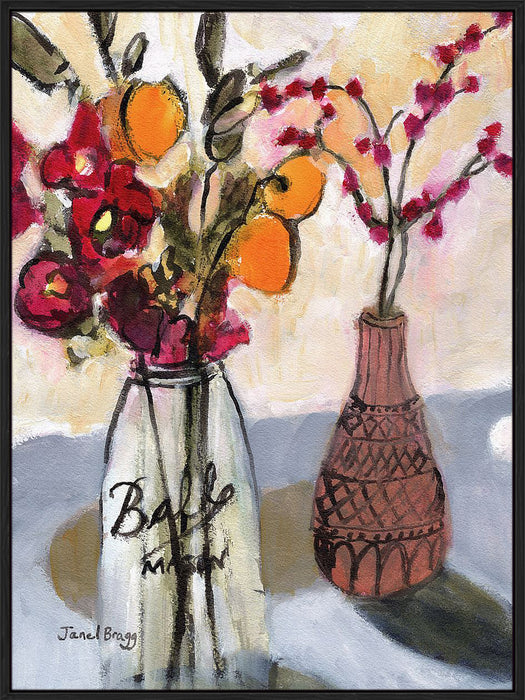 Still Life with Mason Jar and Flowers Wall Art