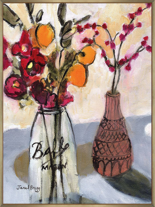 Still Life with Mason Jar and Flowers Wall Art