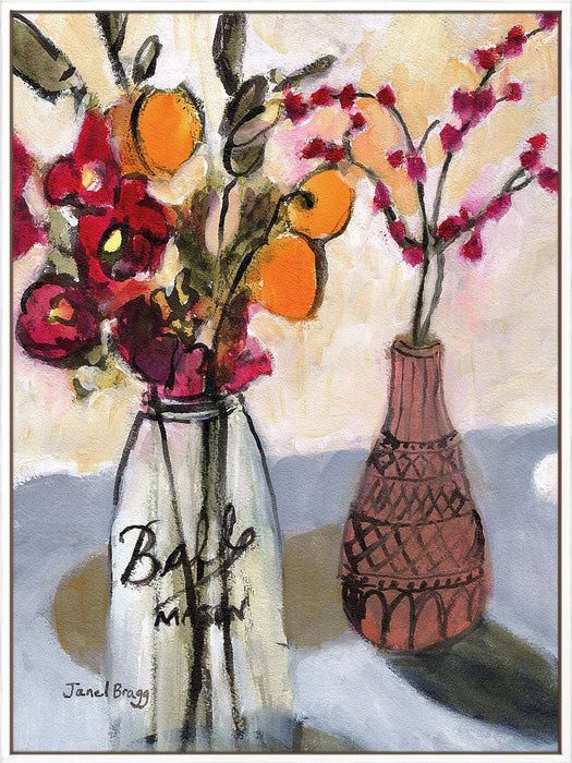Still Life with Mason Jar and Flowers Wall Art