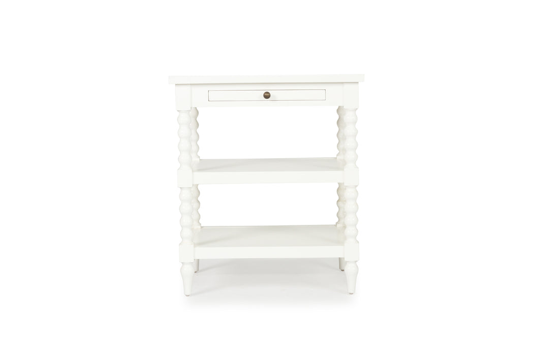 Stradbroke Bobbin Bedside Table - White