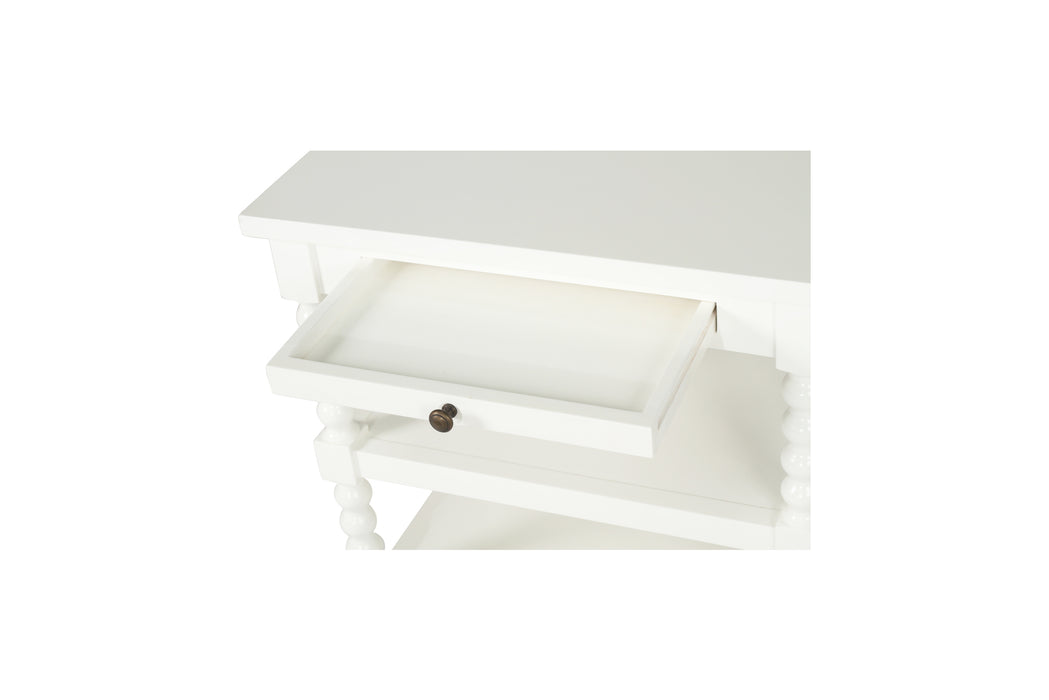 Stradbroke Bobbin Bedside Table - White