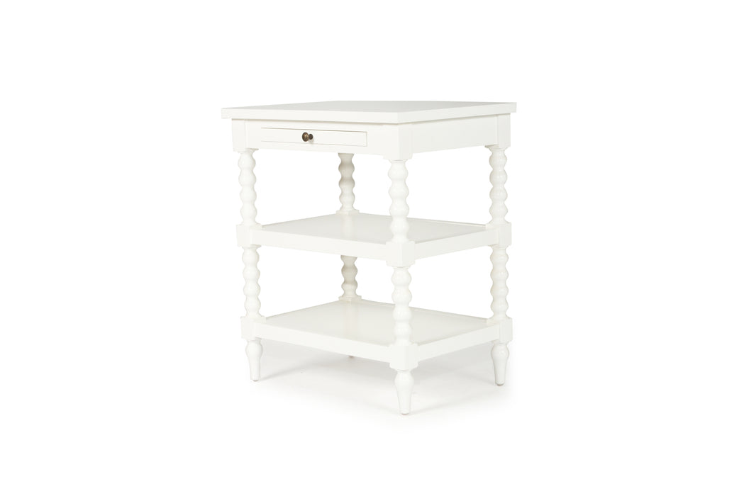 Stradbroke Bobbin Bedside Table - White