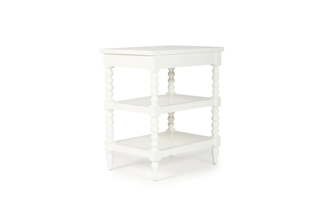 Stradbroke Bobbin Bedside Table - White