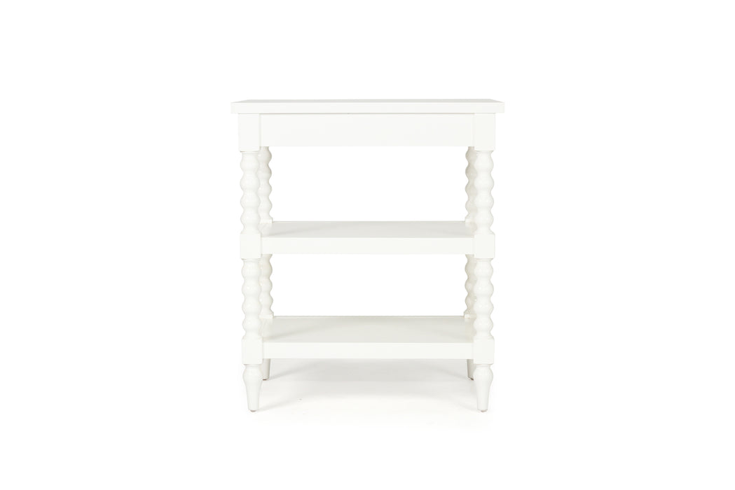 Stradbroke Bobbin Bedside Table - White