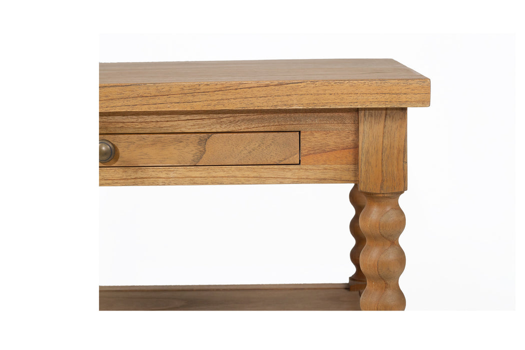 Stradbroke Bobbin Bedside Table - Weathered Oak