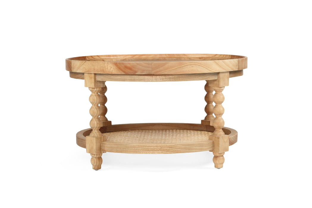 Stradbroke Bobbin Coffee Table - Round - Weathered Oak 80cm