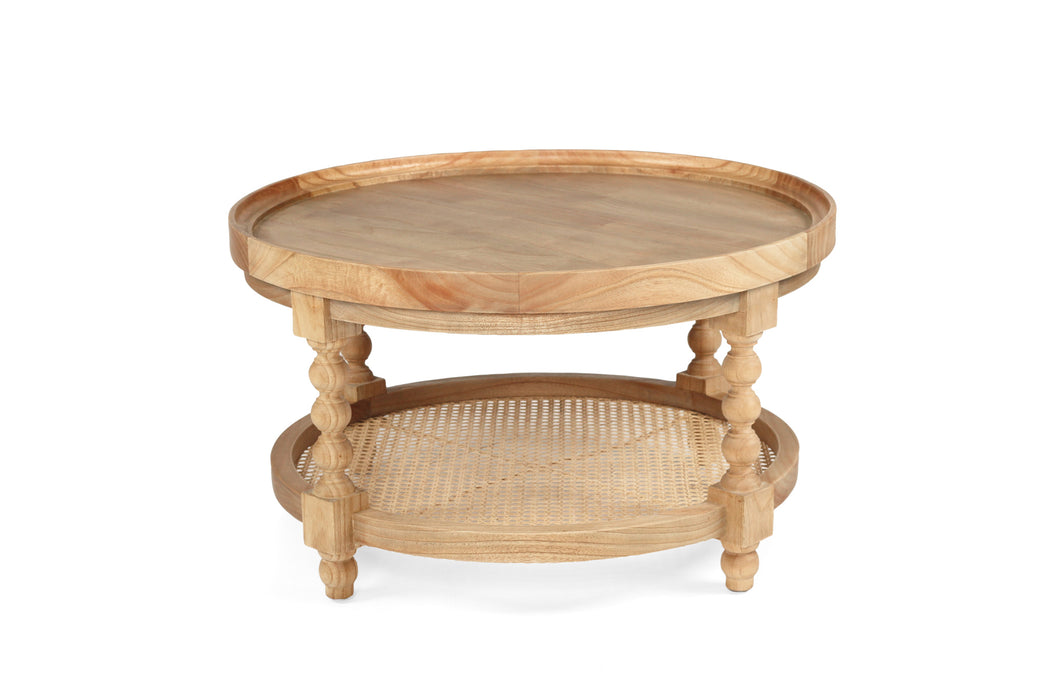 Stradbroke Bobbin Coffee Table - Round - Weathered Oak 80cm